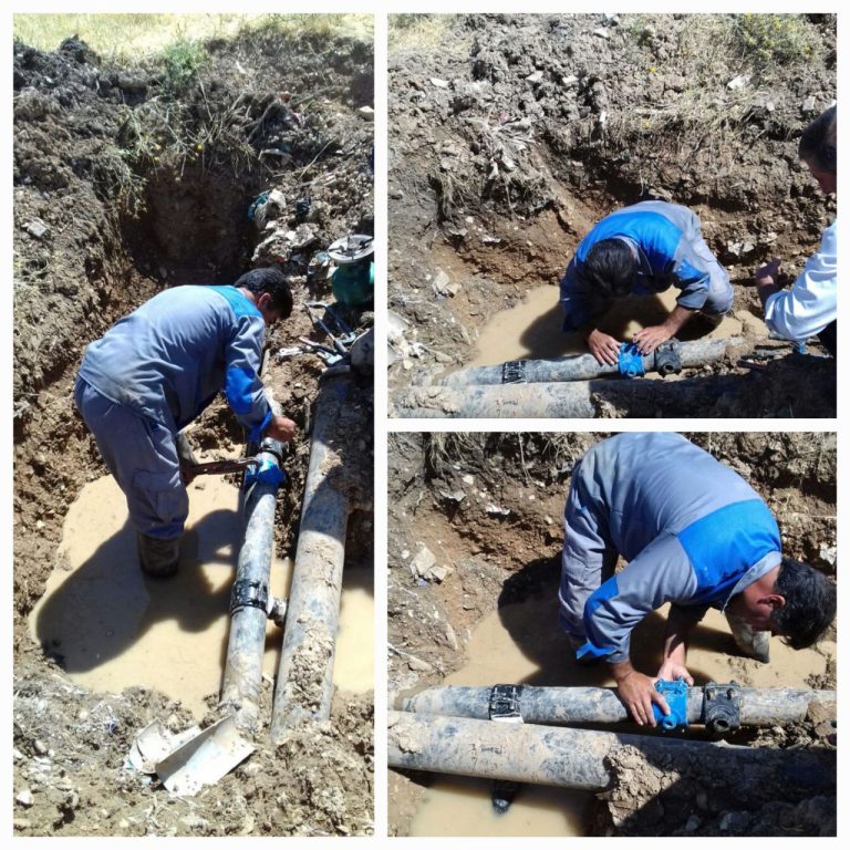 رفع شکستگی شبکه توزیع در شهر میرآباد