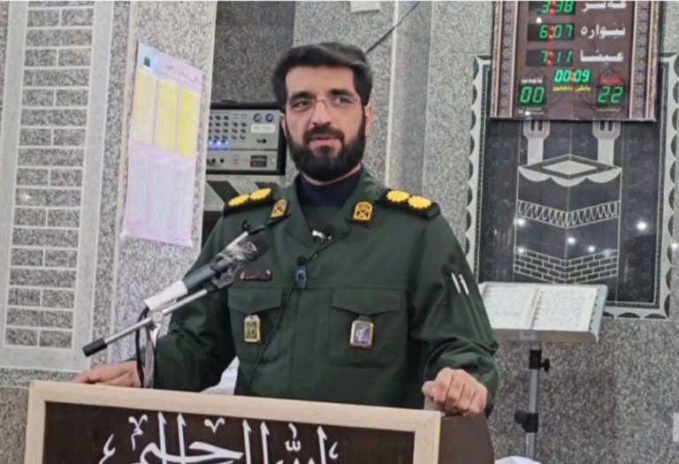 سخنرانی سرهنگ نظری پیش از خطبه های امام جمعه